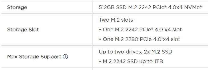 Lenovo IdeaPad Slim 5 Gen 10(83HV003EJP)のSSDに関する公式情報